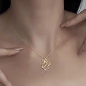 925 Ayar Gümüş Origami Kalp  Kolye thumbnail 6