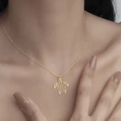 925 Ayar Gümüş Karetta Karetta Kaplumbağa Kolye thumbnail 8