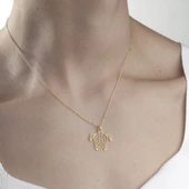 925 Ayar Gümüş Karetta Karetta Kaplumbağa Kolye thumbnail 1