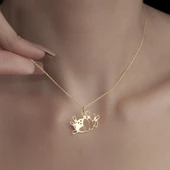 925 Ayar Gümüş Labut ve Bowling Topu Kolye thumbnail 4