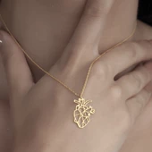 925 Ayar Gümüş Origami Kalp  Kolye thumbnail 9