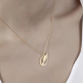 925 Ayar Gümüş Mikrofon Plaka Kolye thumbnail 4