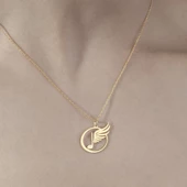 925 Ayar Gümüş Mikrofon Plaka Kolye thumbnail 2