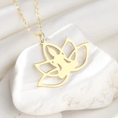 925 Ayar Gümüş Yoga Ve Lotus Çiçeği Kolye thumbnail 5