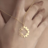 925 Ayar Gümüş Makine Çarkı Temalı Kolye thumbnail 5