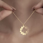 925 Ayar Gümüş Makine Çarkı Temalı Kolye thumbnail 6