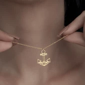 925 Ayar Gümüş Denizci Özel Tasarım Kolye thumbnail 7