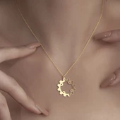 925 Ayar Gümüş Makine Çarkı Temalı Kolye thumbnail 7