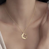 925 Ayar Gümüş Makine Çarkı Temalı Kolye thumbnail 1