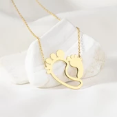 925 Ayar Gümüş Ayak İzi Kolye thumbnail 8