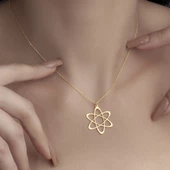 925 Ayar Gümüş Atom Figürlü  Kolye thumbnail 3