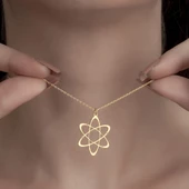 925 Ayar Gümüş Atom Figürlü  Kolye thumbnail 7