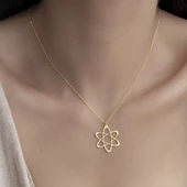 925 Ayar Gümüş Atom Figürlü  Kolye thumbnail 1