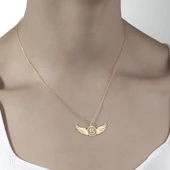 925 Ayar Gümüş Melek Kanadı ve Sayı Detaylı  Kolye thumbnail 8