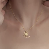 925 Ayar Gümüş Deniz Kabuğu Kolye - 4