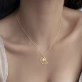 925 Ayar Gümüş Deniz Kabuğu Kolye - 5