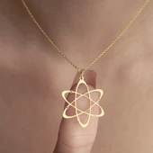 925 Ayar Gümüş Atom Figürlü  Kolye thumbnail 8