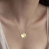 925 Ayar Gümüş Fil Figürlü Kolye thumbnail 2