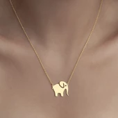 925 Ayar Gümüş Fil Figürlü Kolye thumbnail 6