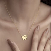 925 Ayar Gümüş Fil Figürlü Kolye thumbnail 4