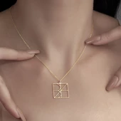 925 Ayar Gümüş Stilize Edilmiş Harf Kolye thumbnail 3