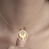 925 Ayar Gümüş Yeniden Doğuş Anka Kuşu Kolye thumbnail 2