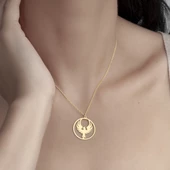 925 Ayar Gümüş Yeniden Doğuş Anka Kuşu Kolye thumbnail 1