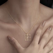 925 Ayar Gümüş Stilize Edilmiş Harf Kolye thumbnail 4