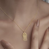 925 Ayar Gümüş Baykuş Figürlü Kolye thumbnail 4