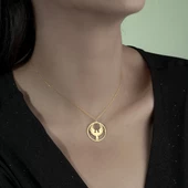 925 Ayar Gümüş Yeniden Doğuş Anka Kuşu Kolye thumbnail 8