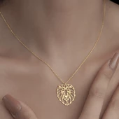 925 Ayar Gümüş Aslan Kolye thumbnail 5