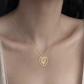 925 Ayar Gümüş Aslan Kolye thumbnail 1