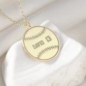 925 Ayar Gümüş Beyzbol Topu Kolye thumbnail 1