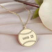 925 Ayar Gümüş Beyzbol Topu Kolye thumbnail 6