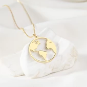 925 Ayar Gümüş Dünya Kolye thumbnail 10