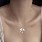 925 Ayar Gümüş Dünya Kolye thumbnail 2