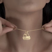 925 Ayar Gümüş Yelkenli Kolye thumbnail 7
