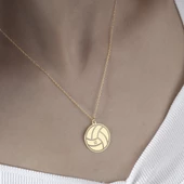 925 Ayar Gümüş Voleybol Topu Numara Detaylı Kolye - 4