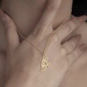 925Ayar Gümüş Origami Baykuş Figürlü Kolye Özel Tasarım thumbnail 7