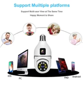 4MP Ampul Kablosuz Wifi Kamera Çift Lens  IP 2 Yönlü Ses Otomatik İzleme AI İnsansı Algılama - 4