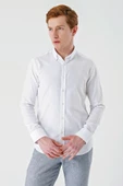 Beyaz Uzun Kollu Oxford Cepsiz %100 Pamuk Klasik Slim Fit Dar Kesim Gömlek 1004240188 thumbnail 1