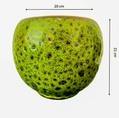 Bitki Tasarımı Yeşil Şekilli Artistik Çift Sırlı İç Ve Dış Mekan Kullanımlı Toprak Terrakota Saksı Saksılık Salon Çiçeklik thumbnail 2