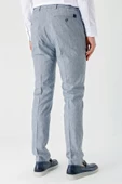 Koyu Mavi Keten Lastikli Yandan Cepli Casual Slim Fit Jogger Pantolon 1003240103 thumbnail 4