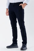 Koyu Lacivert Pamuklu Yandan Cepli Casual Slim Fit Chino Pantolon 1003235117 thumbnail 1