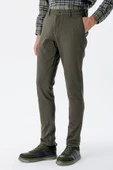 Koyu Haki Pamuklu Yandan Cepli Casual Slim Fit Chino Pantolon 1003235120 thumbnail 5