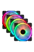 GAMETECH 7r Pro Seri (4'lü Set) Rainbow Ledli Sessiz 120mm Kasa Fanı - 1