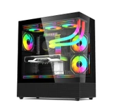 GAMETECH PHANTOM 6X120MM ARGB FANLI TYPE-C GAMİNG OYUNCU BİLGİSAYAR KASASI SİYAH - 1