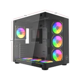 Archon Gametech Prime 7x120mm Rgb Fanlı Gaming Oyuncu Bilgisayar Kasası (PSU YOK) - 1