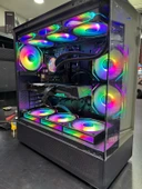 GAMETECH PHANTOM 6X120MM ARGB FANLI TYPE-C GAMİNG OYUNCU BİLGİSAYAR KASASI SİYAH - 3