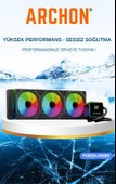 ARCHON FORZA 360mm Siyah Isı Göstergeli Argb Sıvı Soğutma Sistemi ( Tüm AMD ve Intel Serisi İle Uyumlu ) - 1
